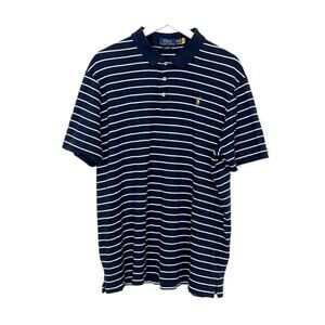 Polo Ralph Lauren Striped Polo in Navy Blue White